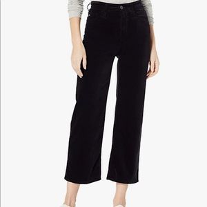 AG Etta black velvet high waisted wide leg cropped pants 28R